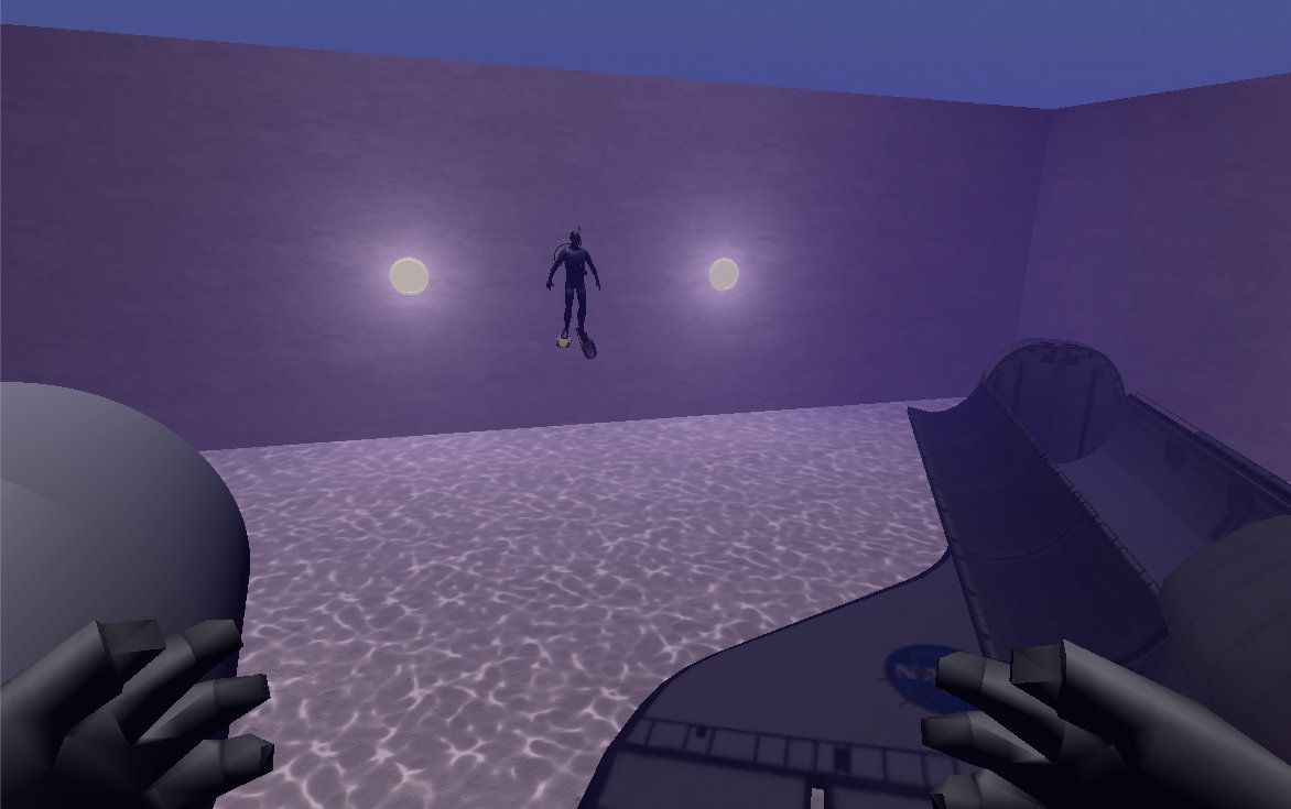 Trainiere im Astronautenbecken